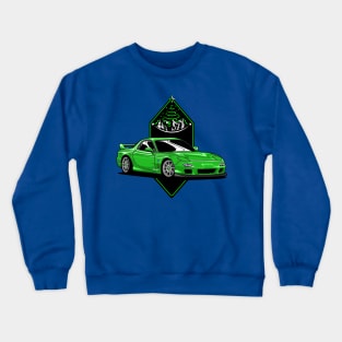 Green RX7 - Legend JDM car Crewneck Sweatshirt